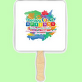 BEST DEAL STICK FANS!! (4-Color Custom Imprint w/ Gloss Laminate on Front)